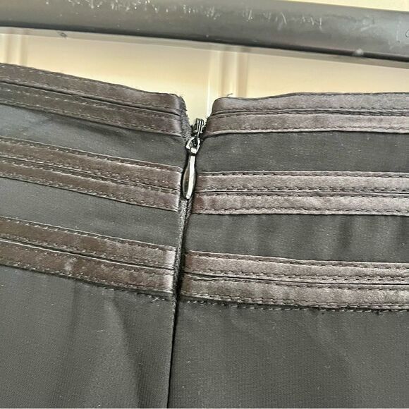 cachet wide leg evening pants palazzo solid black sheer overlay size small - Picture 8 of 9